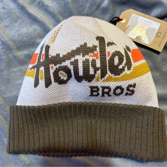 Howler Brothers Knit Beanie - White and Brown - Picture 2 of 3
